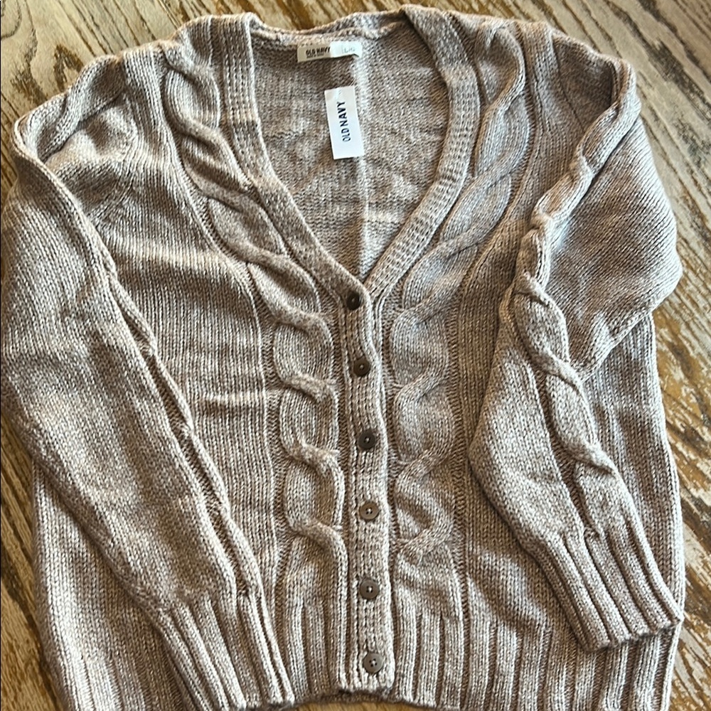Old Navy Cable Knit Cardigan - Beige
